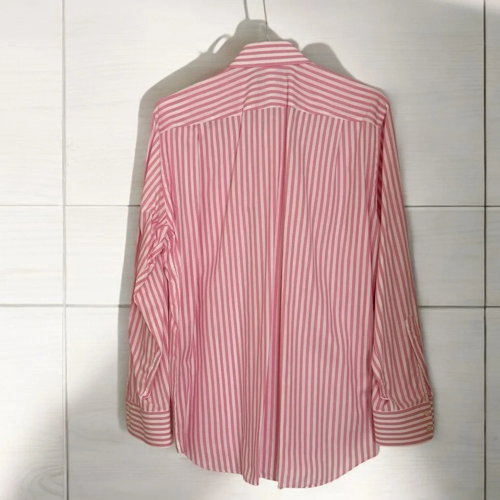 Seaward And Stearn London Long Sleeve Button Down Dress Shirt Pink White… - Picture 5 of 7